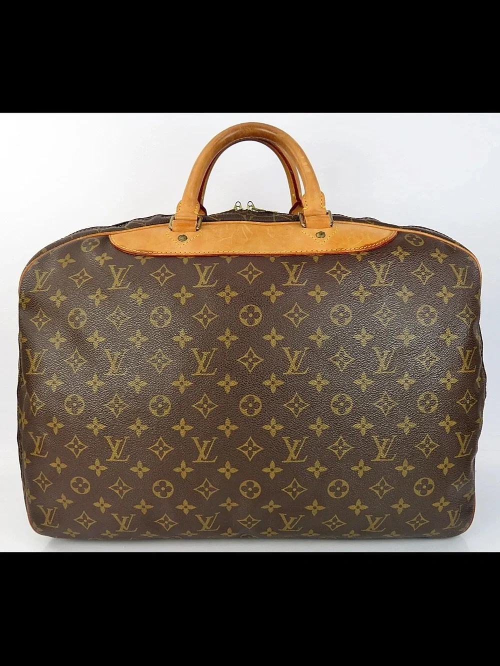 Louis Vuitton Brown Monogram Leather Trim Briefcase